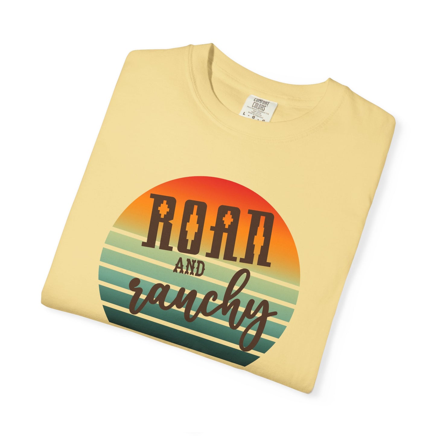 Raon and Ranchy Retro Vibes  Garment-Dyed T-Shirt, Western Style Graphic Tee, Summer Top, Rodeos, Aztec, Popular Tshirt