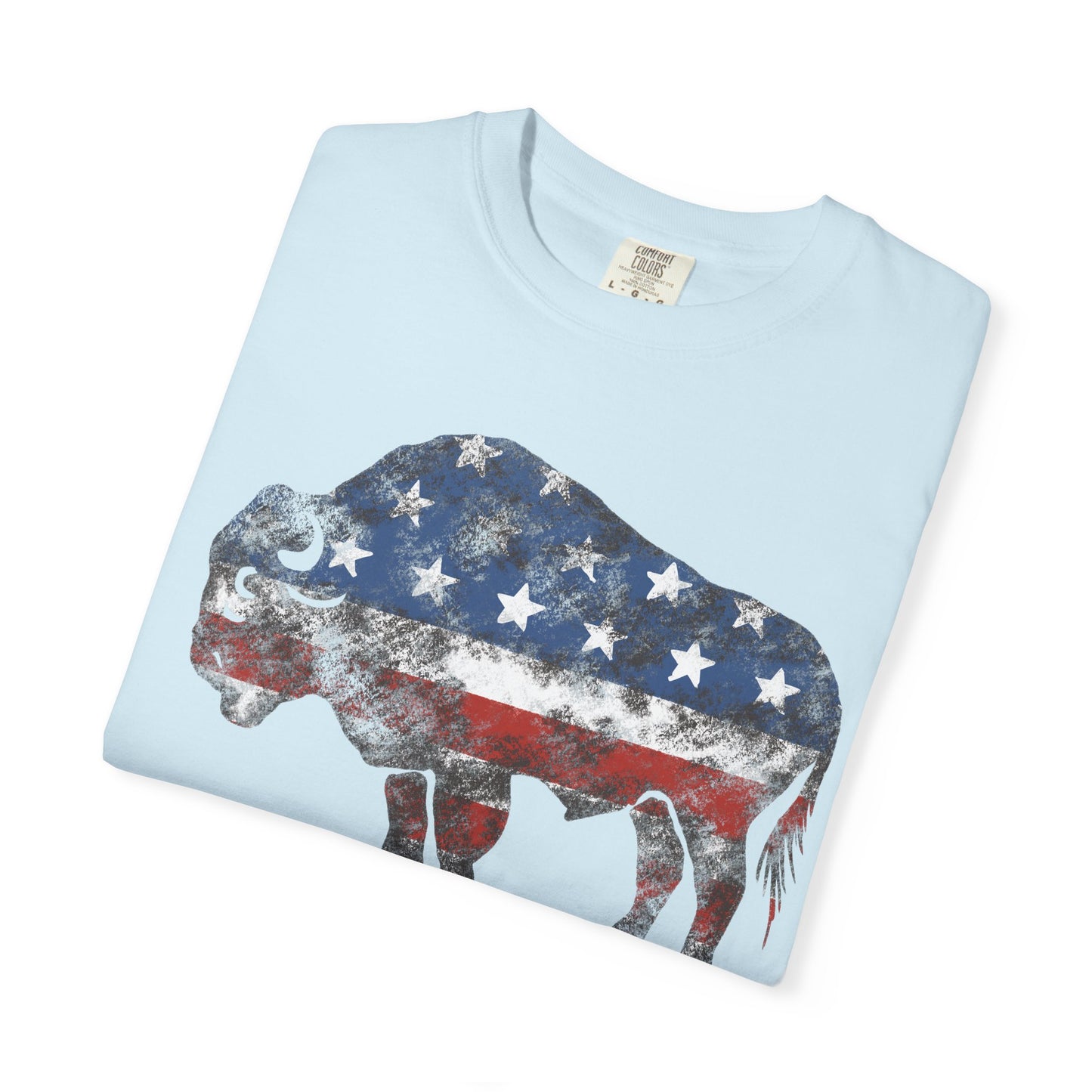 Distressed Graphic American Buffalo T-Shirt, Patriotic Tee, Unisex Graphic Shirt, 4th of July, Red White and Blue, Fourth of July,  Different colors
