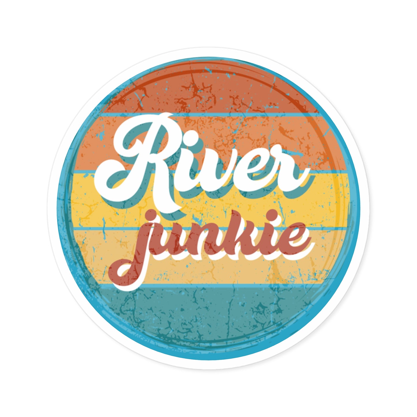 River Junkie Vibrant Indoor/Outdoor Sticker ---Boat Sticker, Car Sticker, Kayak Sticker, Canoe Sticker