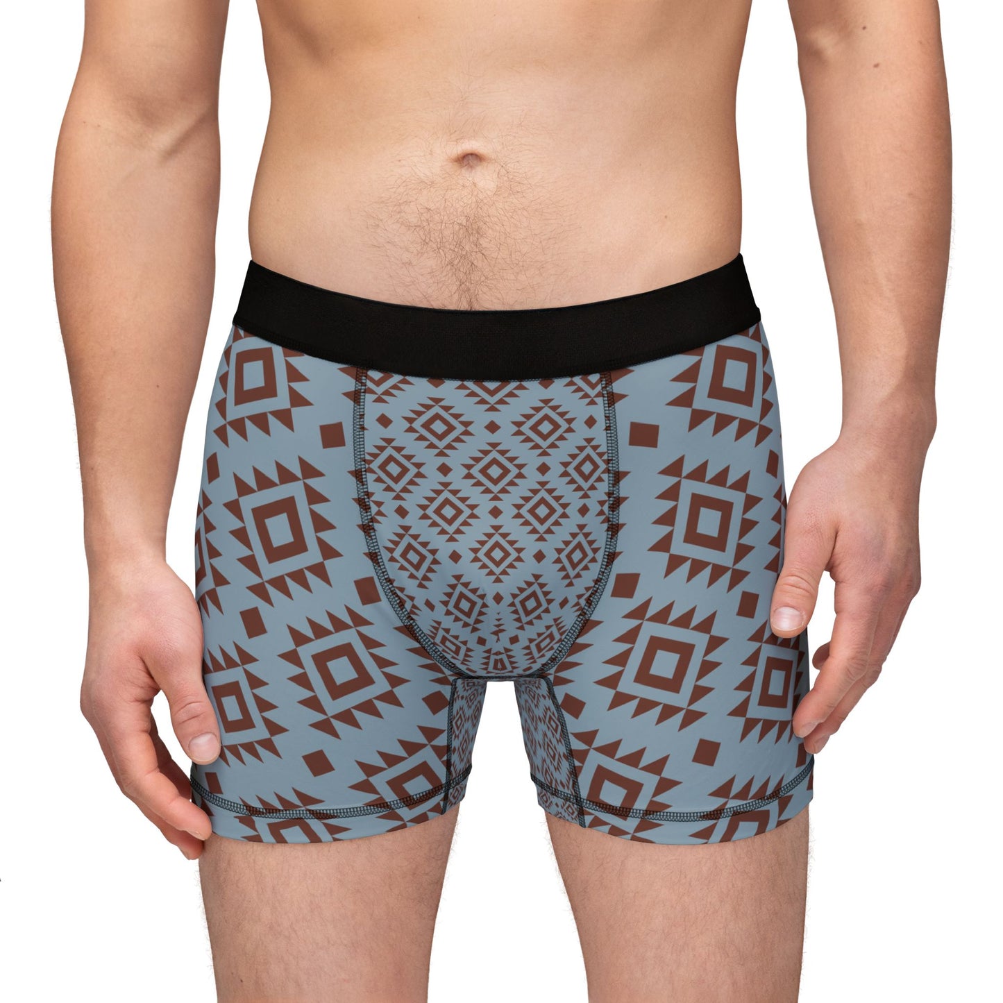 Trendy Blue Aztec Men's Boxers, Stylish  Underwear, Men's Gift Idea, Comfortable Boxers, Patterned Briefs Western Pattern Fathers Day