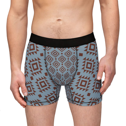 Trendy Blue Aztec Men's Boxers, Stylish  Underwear, Men's Gift Idea, Comfortable Boxers, Patterned Briefs Western Pattern Fathers Day