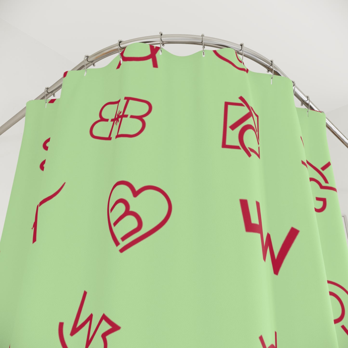Western Trendy Cattle Brand Shower Curtain