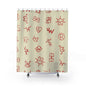 Shower Curtain - Cattle Brand Cream and Red Custom Trendy Western Design