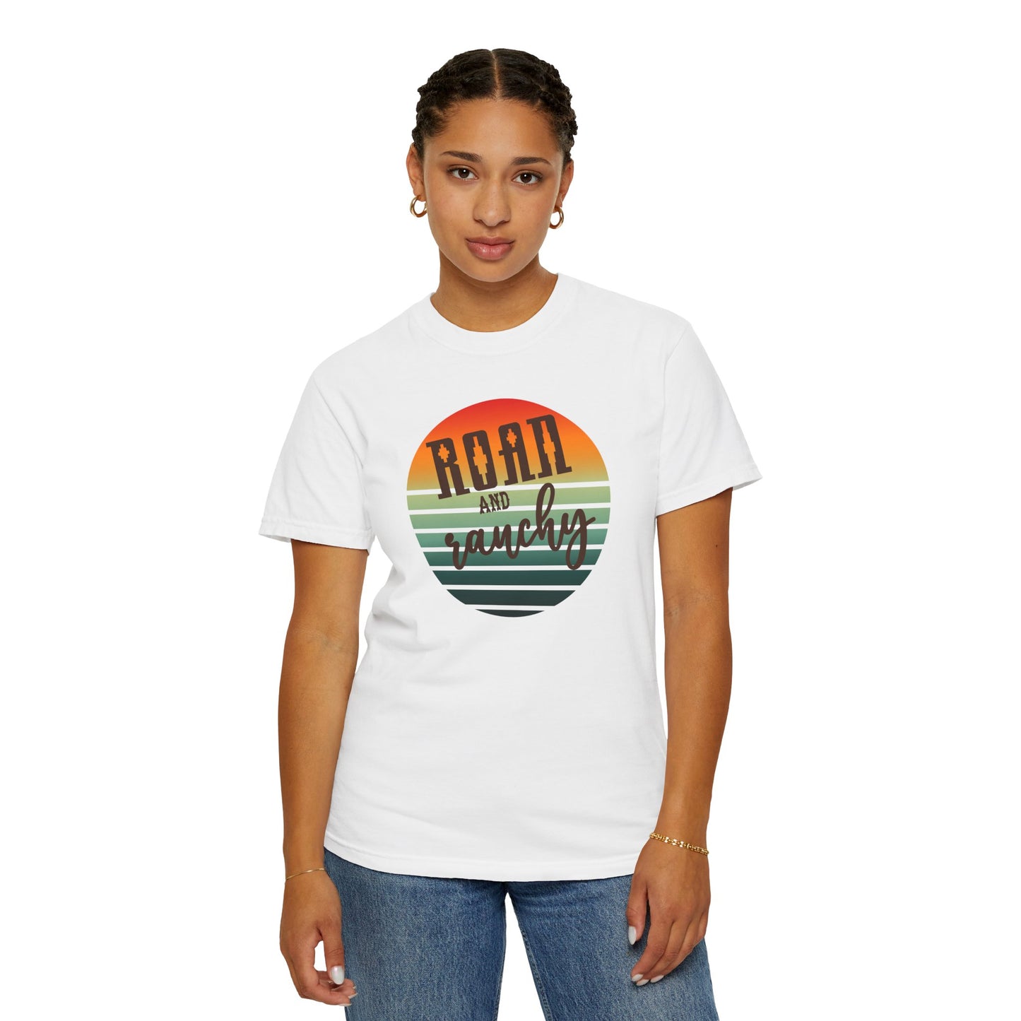 Raon and Ranchy Retro Vibes  Garment-Dyed T-Shirt, Western Style Graphic Tee, Summer Top, Rodeos, Aztec, Popular Tshirt