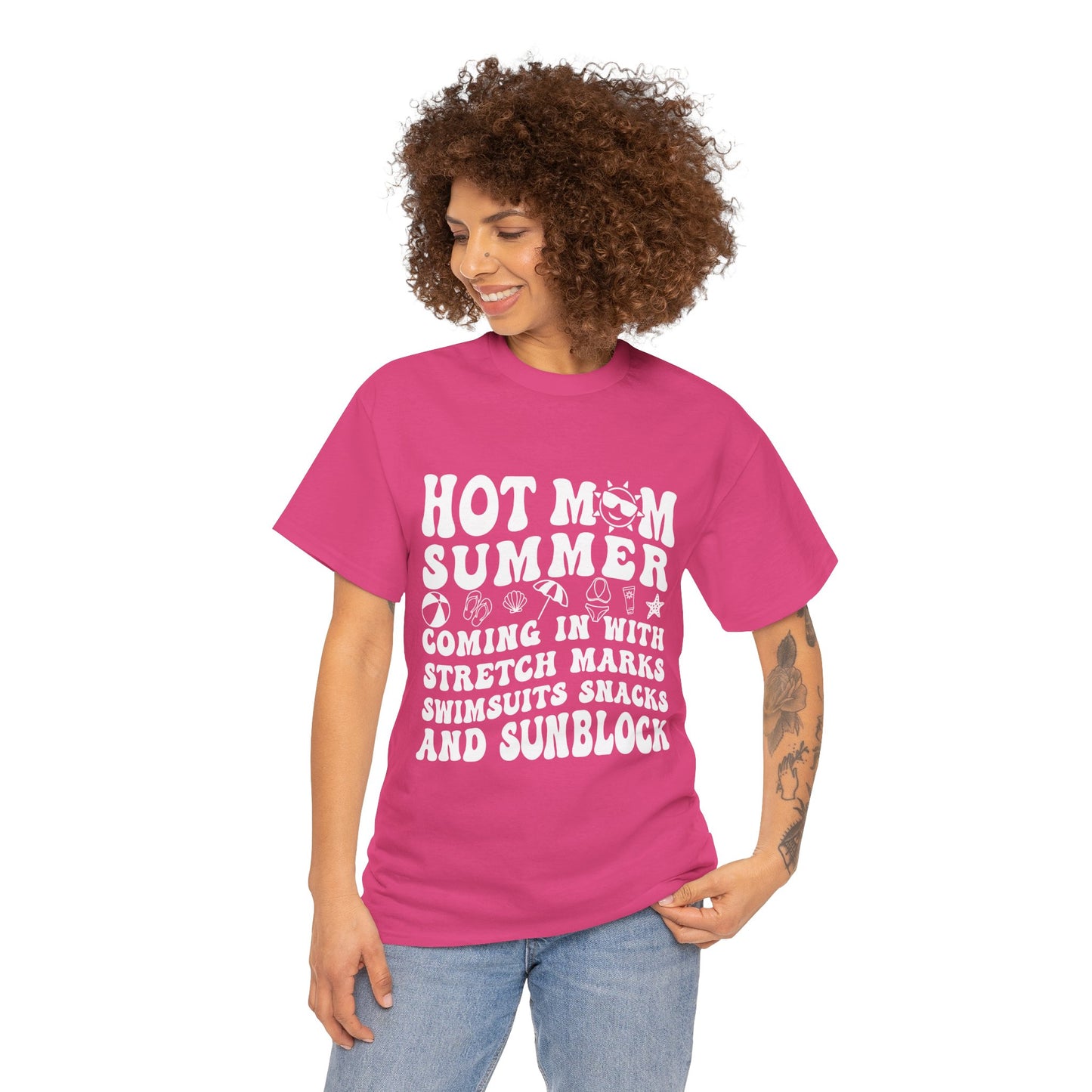 Hot Momma Casual Tee, Fun Graphic Shirt, Perfect Gift for Friends, Family Gatherings, Everyday Wear, Summer Vibes