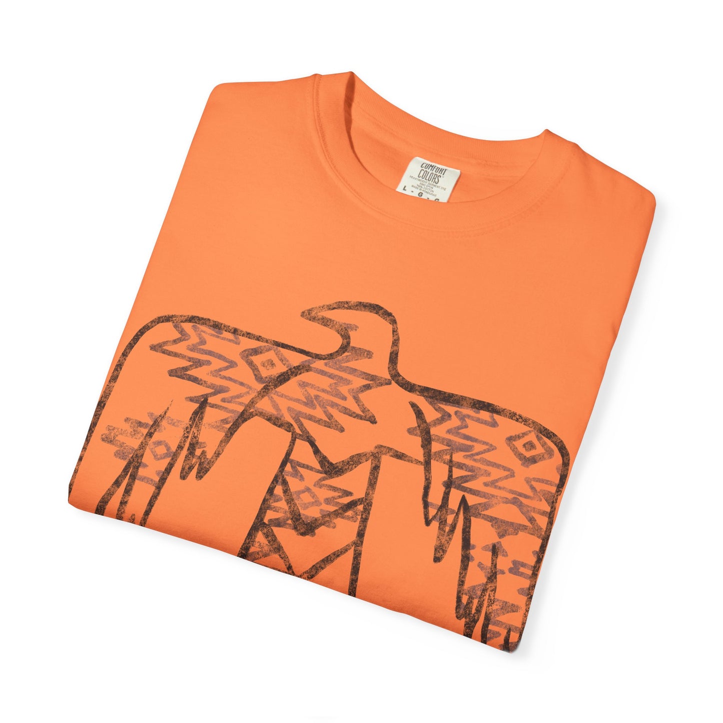 American Indian Thunderbird Grunge Unisex Garment-Dyed T-Shirt with Artistic Design, Casual Wear, Boho Style,  Graphic Tee, Eco-Friendly Fashion, Unique Gift For Her