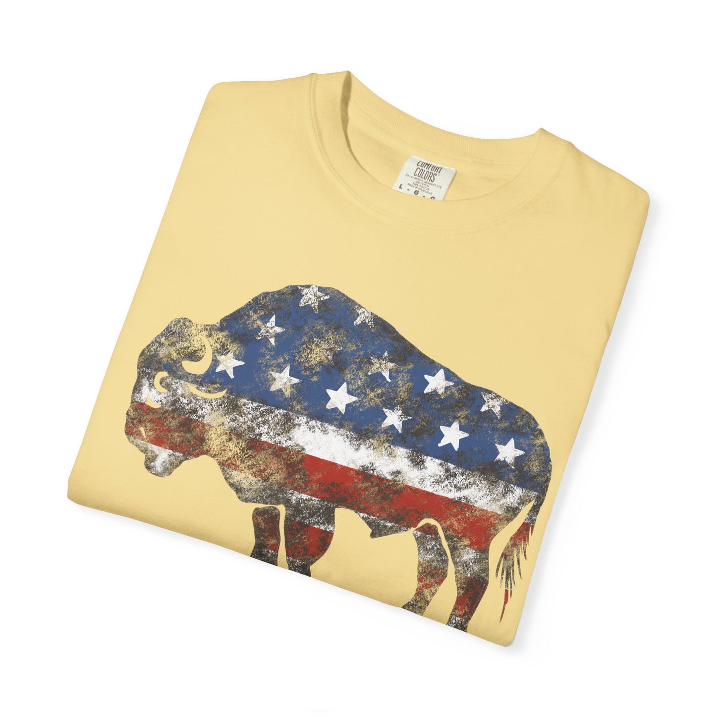 Distressed Graphic American Buffalo T-Shirt, Patriotic Tee, Unisex Graphic Shirt, 4th of July, Red White and Blue, Fourth of July,  Different colors