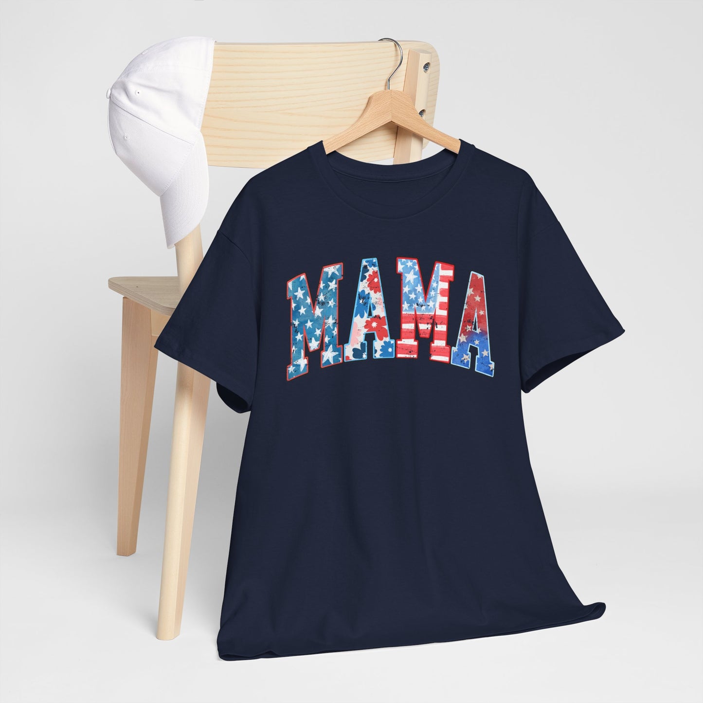 New Patriotic Mama Tee, 4th of July Cotton Shirt,  4th of July, Independence Day Outfit, Casual Summer Wear, Family Reunion