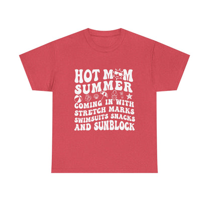 Hot Momma Casual Tee, Fun Graphic Shirt, Perfect Gift for Friends, Family Gatherings, Everyday Wear, Summer Vibes