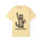 Feral & Free Unisex T-Shirt - Feral Raccoon Design, 4th of July Feral Tee, 4th of July Tshirt, Independence Day, Statue of Liberty Tshirt, Red White and Blue, Fireworks