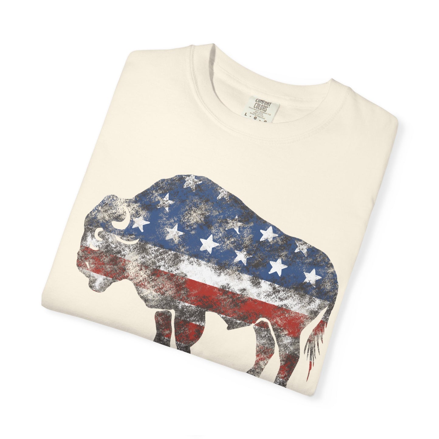 Distressed Graphic American Buffalo T-Shirt, Patriotic Tee, Unisex Graphic Shirt, 4th of July, Red White and Blue, Fourth of July,  Different colors