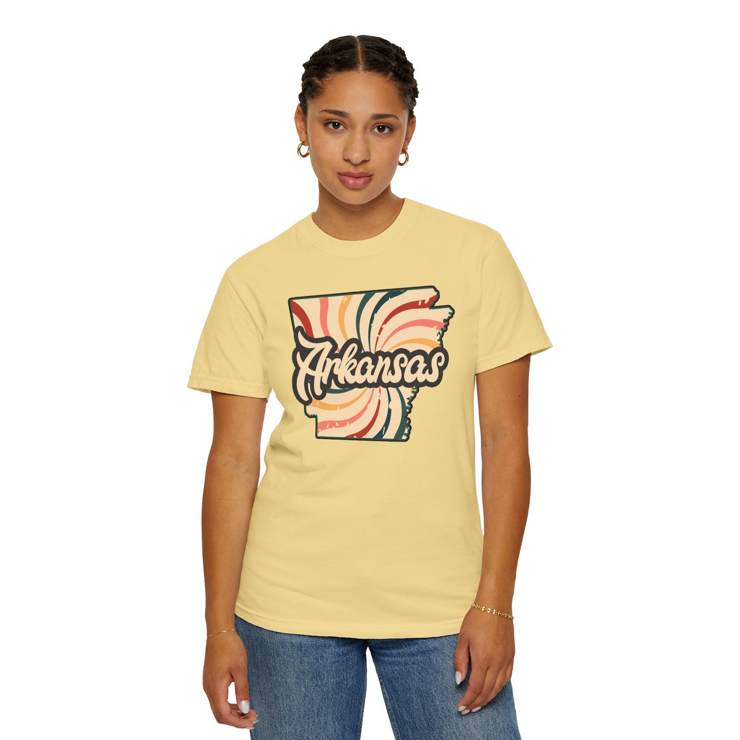 WOOO PIG SOOIE. , Arkansas Retro T-Shirt - Call Those Hogs - Natural State - Fun Summer Tee - Colorful - Razorbacks