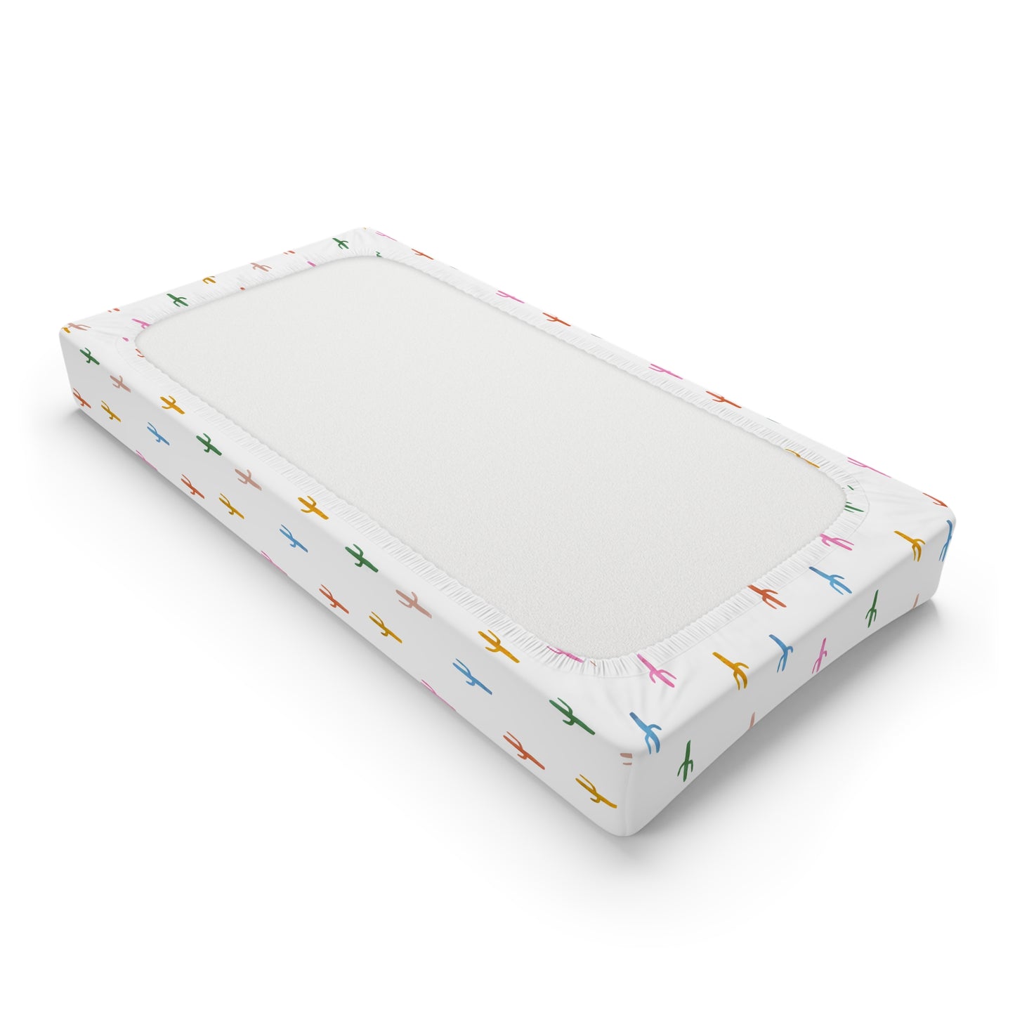 Multi Color Cactus Baby Changing Pad Cover, Nursery Decor, Modern Baby Shower Gift, Western  Cactus Bedding, Baby Essentials, Neutral Unisex