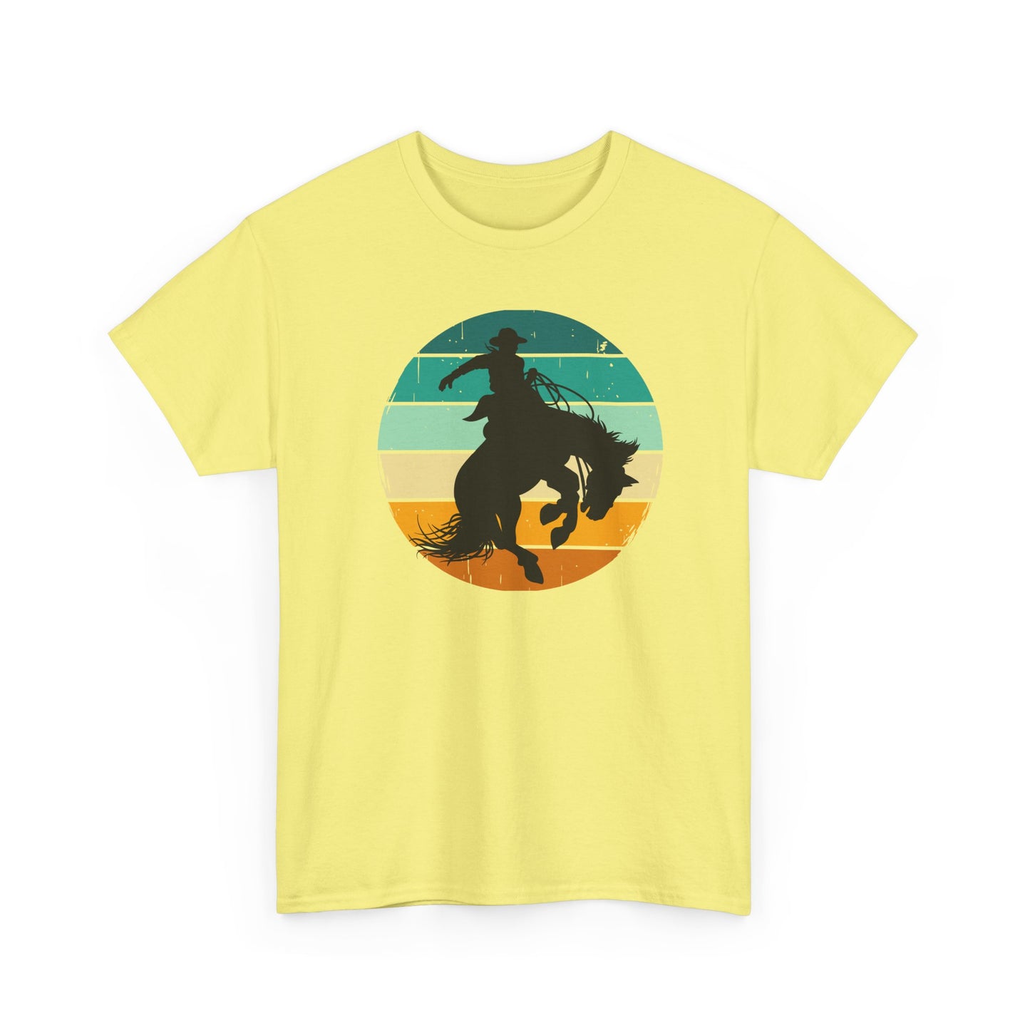 Ride It! Retro Cowboy Unisex Heavy Cotton Tee Rodeo, Honky Tonk,  Concert, County Fair -Great Layering Tee.  8 Great Colors to Choose From
