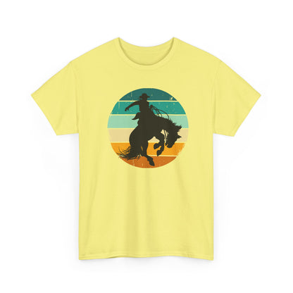 Ride It! Retro Cowboy Unisex Heavy Cotton Tee Rodeo, Honky Tonk,  Concert, County Fair -Great Layering Tee.  8 Great Colors to Choose From