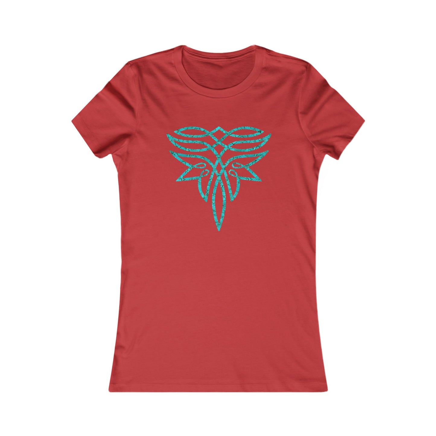 The Bold and Beautiful - Turquoise & Red Boot Stitch Tee
