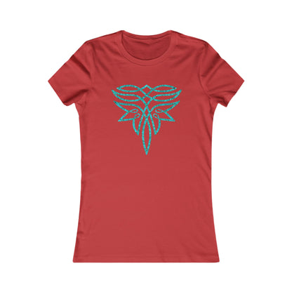 The Bold and Beautiful - Turquoise & Red Boot Stitch Tee