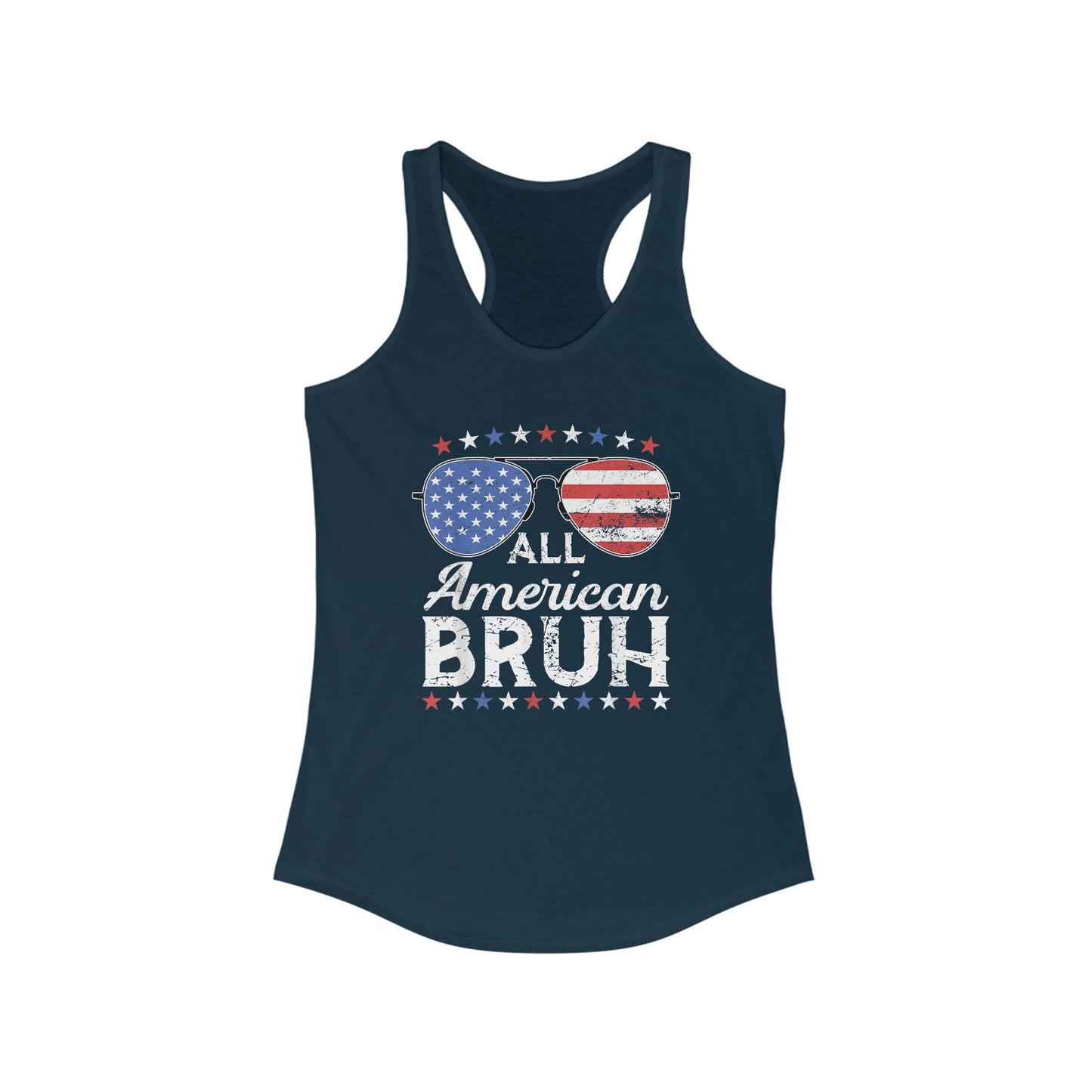 All American Bruh Patriotic Racerback Tank, All American Bruh Top, Women's Summer Apparel, 4th of July Shirt, Independence Day Outfit, Fourth of July Tank