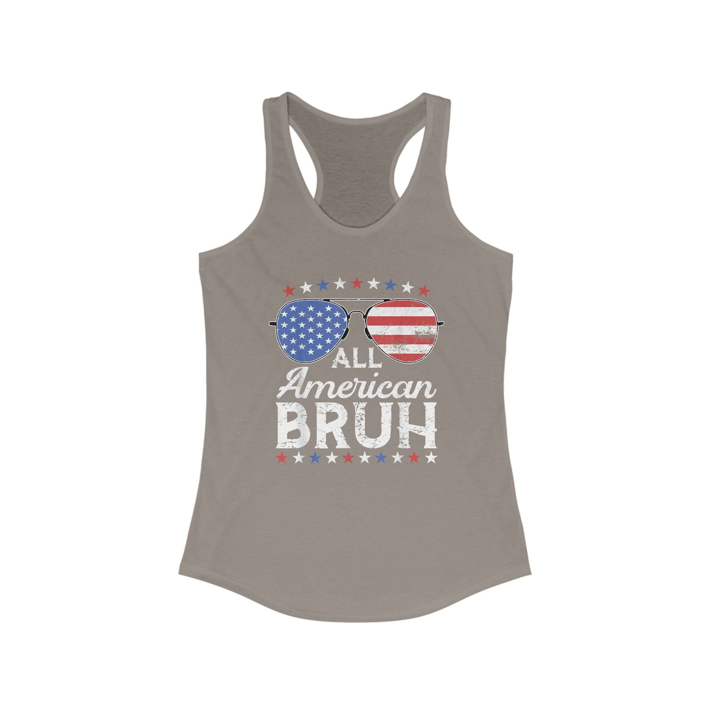 All American Bruh Patriotic Racerback Tank, All American Bruh Top, Women's Summer Apparel, 4th of July Shirt, Independence Day Outfit, Fourth of July Tank