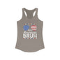 All American Bruh Patriotic Racerback Tank, All American Bruh Top, Women's Summer Apparel, 4th of July Shirt, Independence Day Outfit, Fourth of July Tank