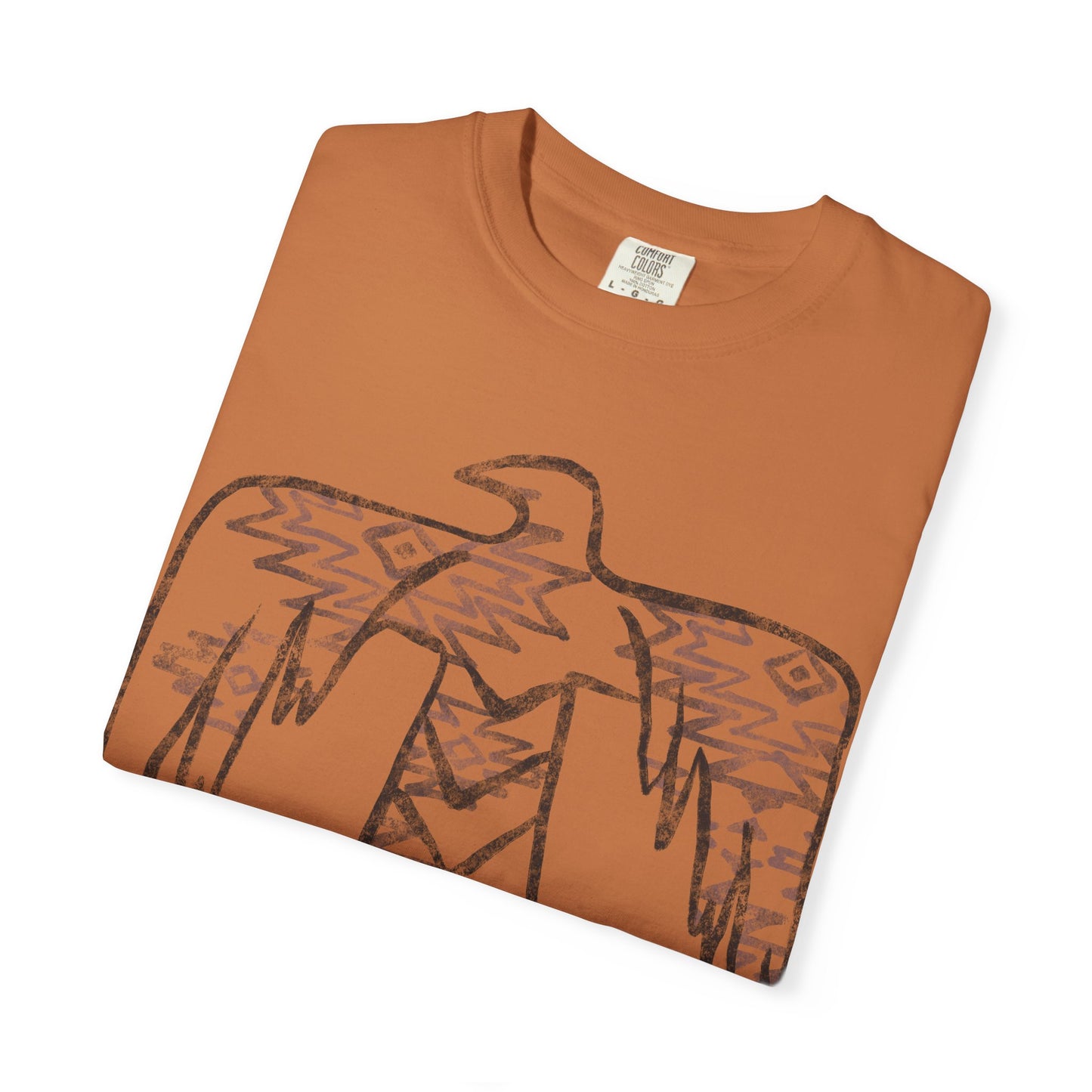 American Indian Thunderbird Grunge Unisex Garment-Dyed T-Shirt with Artistic Design, Casual Wear, Boho Style,  Graphic Tee, Eco-Friendly Fashion, Unique Gift For Her