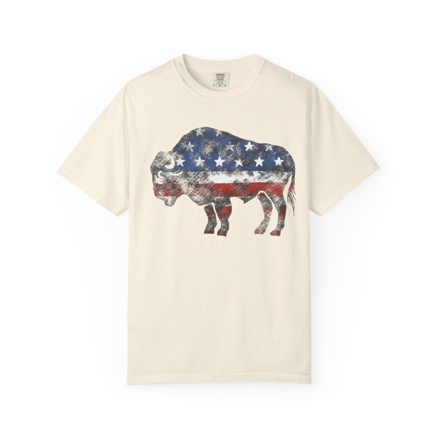 Distressed Graphic American Buffalo T-Shirt, Patriotic Tee, Unisex Graphic Shirt, 4th of July, Red White and Blue, Fourth of July,  Different colors