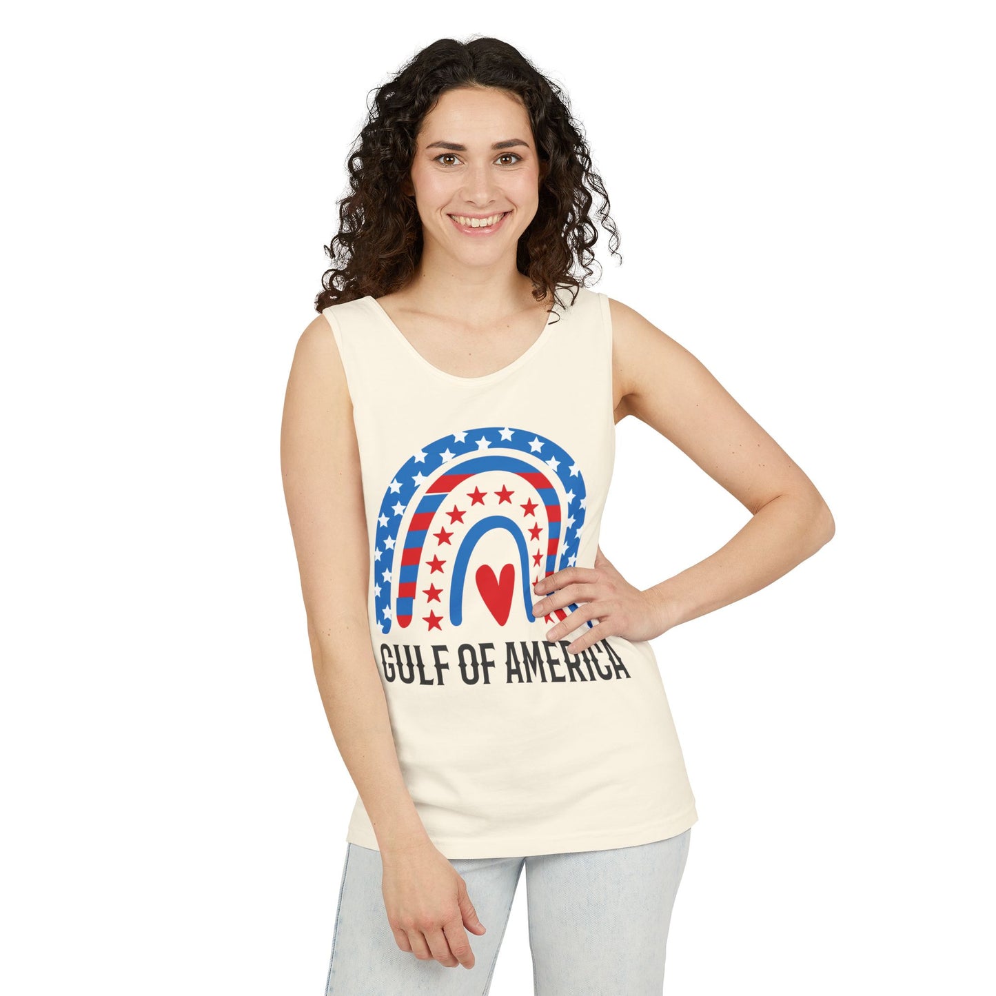 Gulf of America Tank Top, Gulf of America Tee, Sleeveless Gulf of America, Unisex, Rainbow Colorful Beach Tank, Emerald Coast