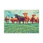 Original Farm Angus Black And Red Farm Rustic Farmhouse Canvas Art Print, Cow Wall Decor, Country Home Decor,Farmhouse Wall Art