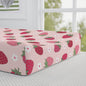 Sweet Strawberry Baby Changing Pad Cover, Nursery Decor, Baby Shower Gift, Floral Kids Bedding, Baby Girl Room, Strawberry Nursery