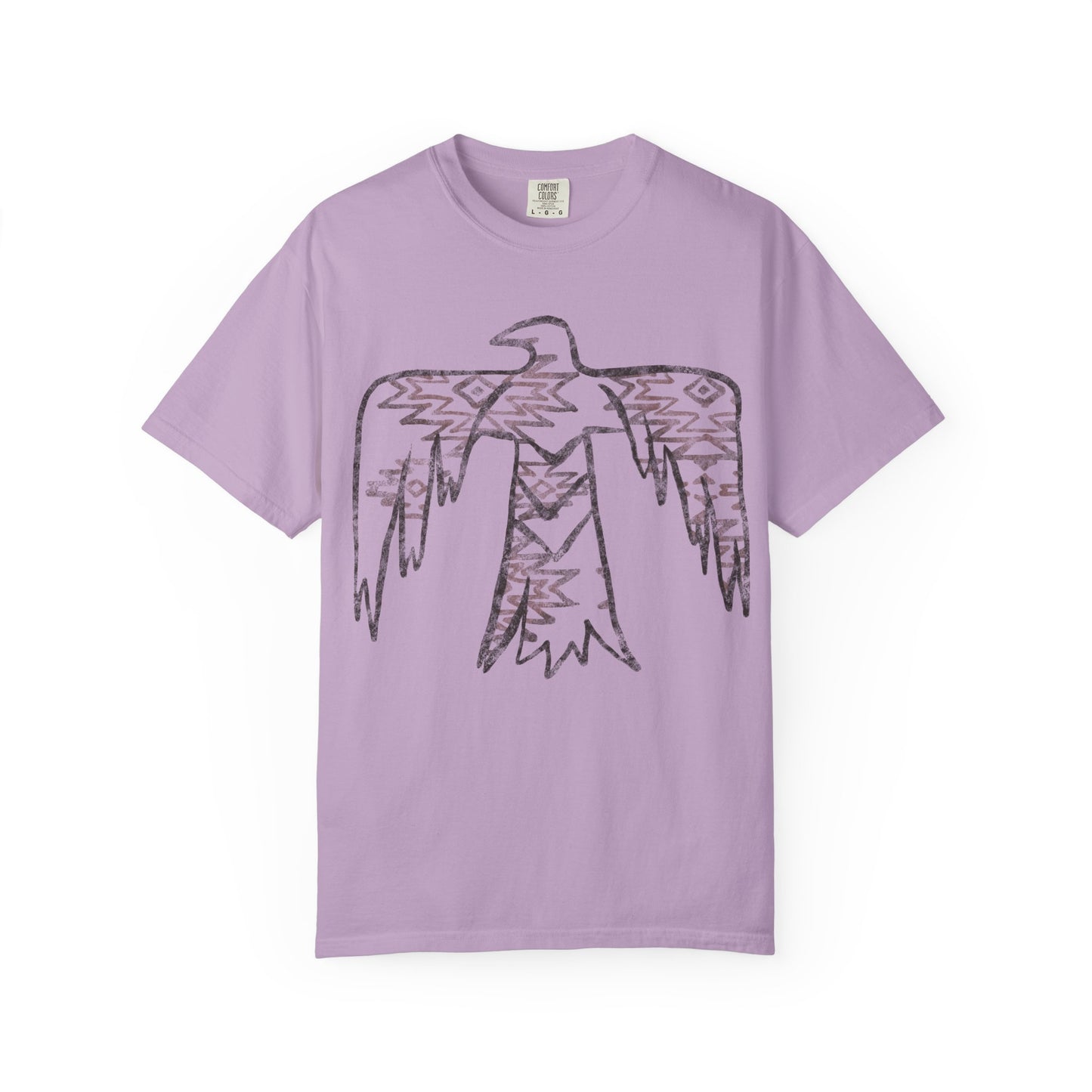 American Indian Thunderbird Grunge Unisex Garment-Dyed T-Shirt with Artistic Design, Casual Wear, Boho Style,  Graphic Tee, Eco-Friendly Fashion, Unique Gift For Her