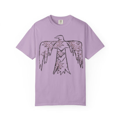 American Indian Thunderbird Grunge Unisex Garment-Dyed T-Shirt with Artistic Design, Casual Wear, Boho Style,  Graphic Tee, Eco-Friendly Fashion, Unique Gift For Her