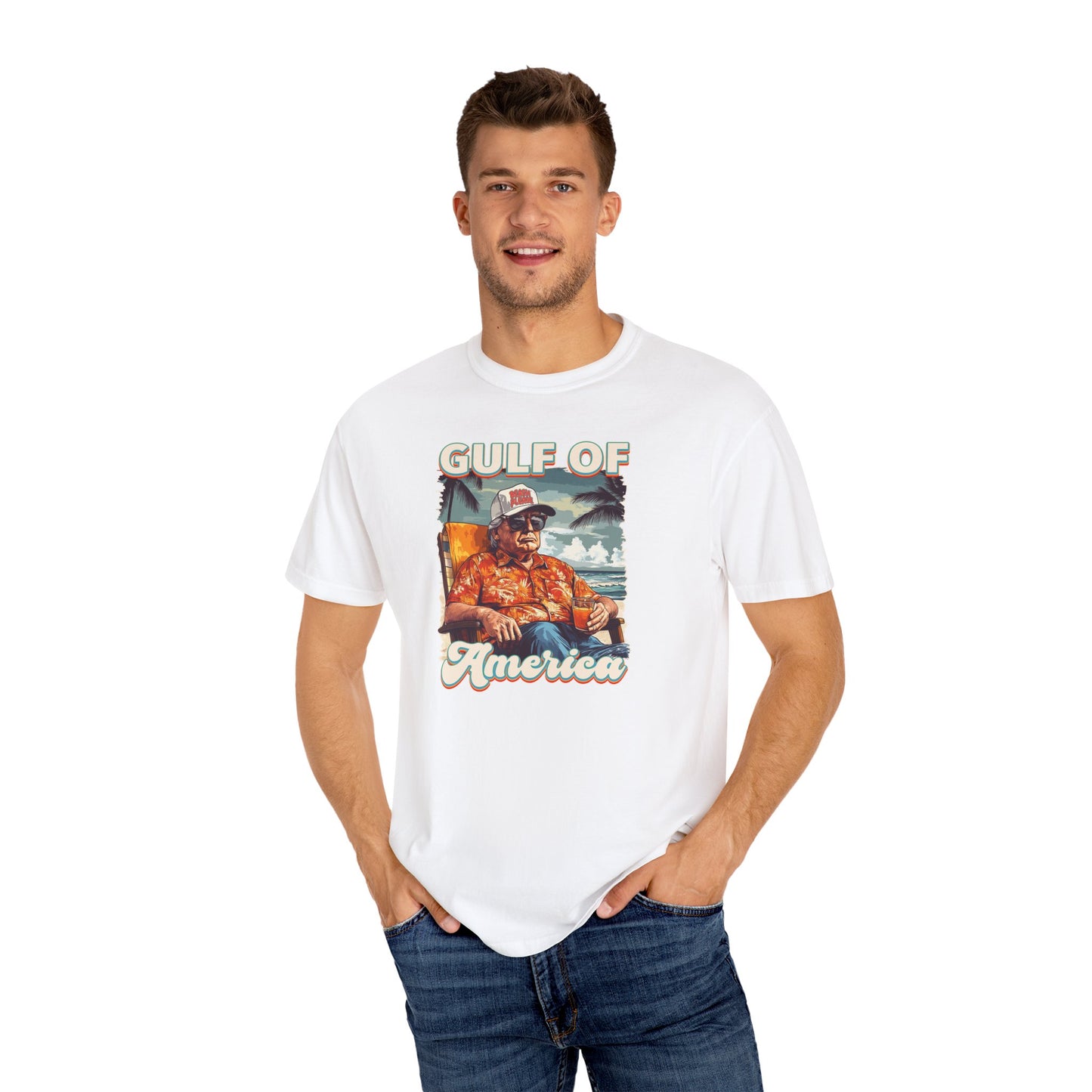 Donald Trump Vintage Gulf of America T-Shirt - Relaxed Fit Unisex Tee Gulf Of America Patriotic Tee, Gulf of America Shirt Est 2025