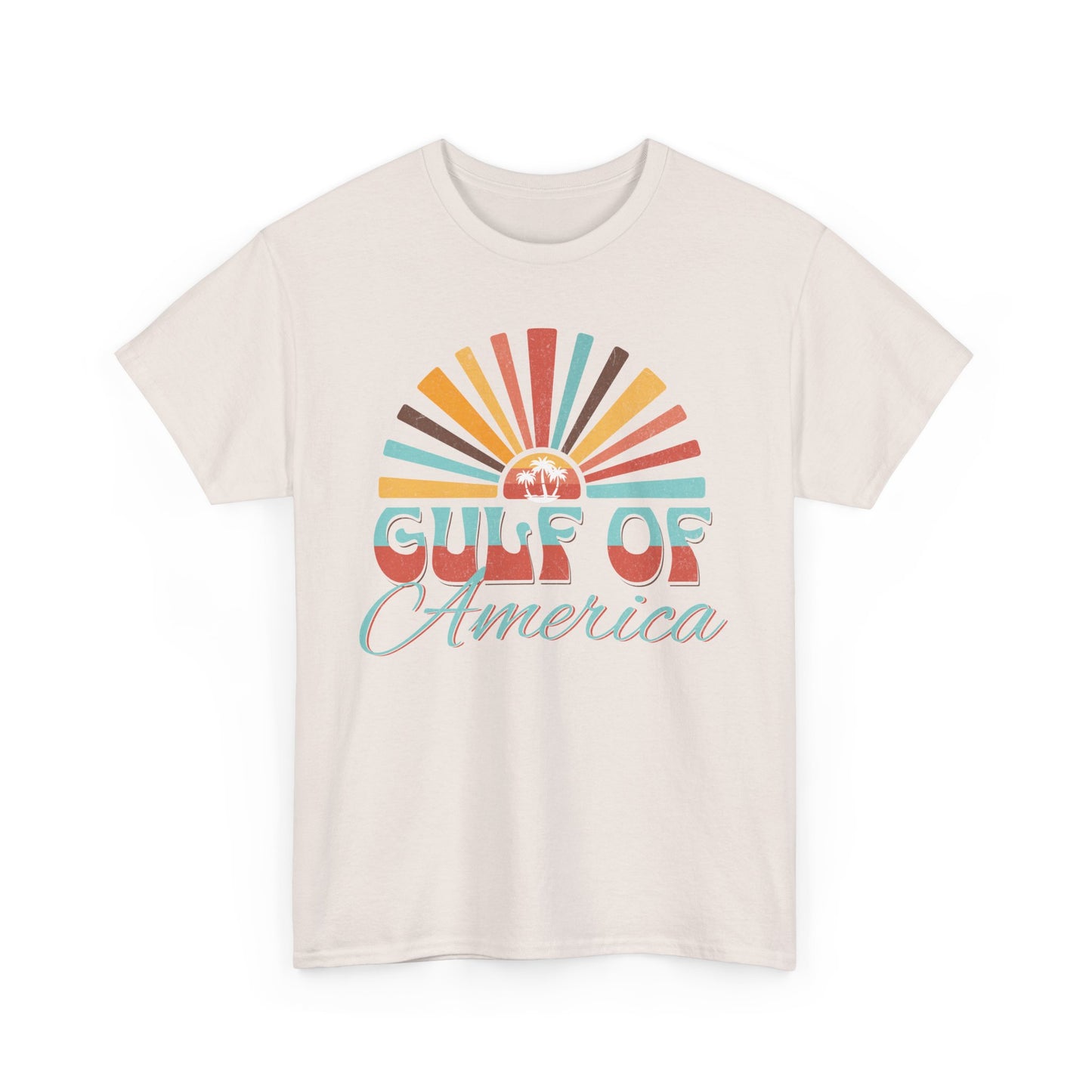 Gulf of America Sunset Tee - Casual Summer Vibe, Beachwear for Vacation, Gift for Travelers, Festival Essential, Retro Graphic Tee, Beach Wea