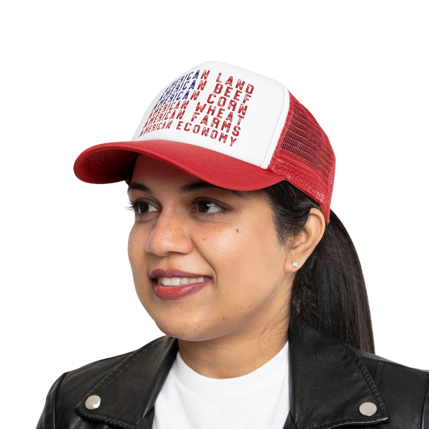 American Made, This Hat Says It All!!! American Pride, Patriotic Mesh Cap – Red White and Blue Trucker Hat, Wheat, Farm, Beef, Corn