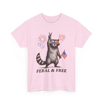 USA Feral and Free Tee~ 4th of July Tshirt, Fourth of July Tee, Independence Day Top, Independence Day Tshirt, Red White and Blue, Patriotic, Flag, America, Merica'