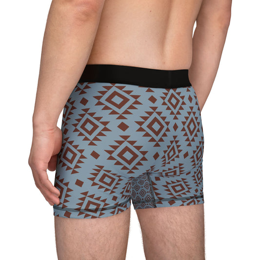Trendy Blue Aztec Men's Boxers, Stylish  Underwear, Men's Gift Idea, Comfortable Boxers, Patterned Briefs Western Pattern Fathers Day