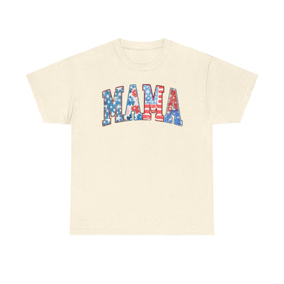 New Patriotic Mama Tee, 4th of July Cotton Shirt,  4th of July, Independence Day Outfit, Casual Summer Wear, Family Reunion