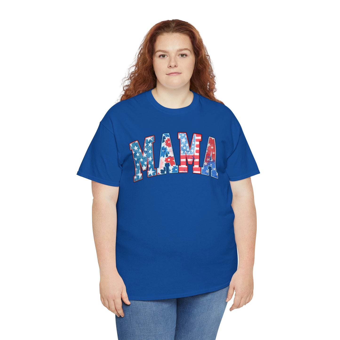 New Patriotic Mama Tee, 4th of July Cotton Shirt,  4th of July, Independence Day Outfit, Casual Summer Wear, Family Reunion
