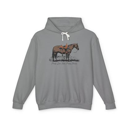 New Pretty Girls Ride Pretty Horses Lightweight Hooded Sweatshirt - Barrel Racer, Horse Lovers, Trail Rides. This will be your favorite- Multiple Colors Available