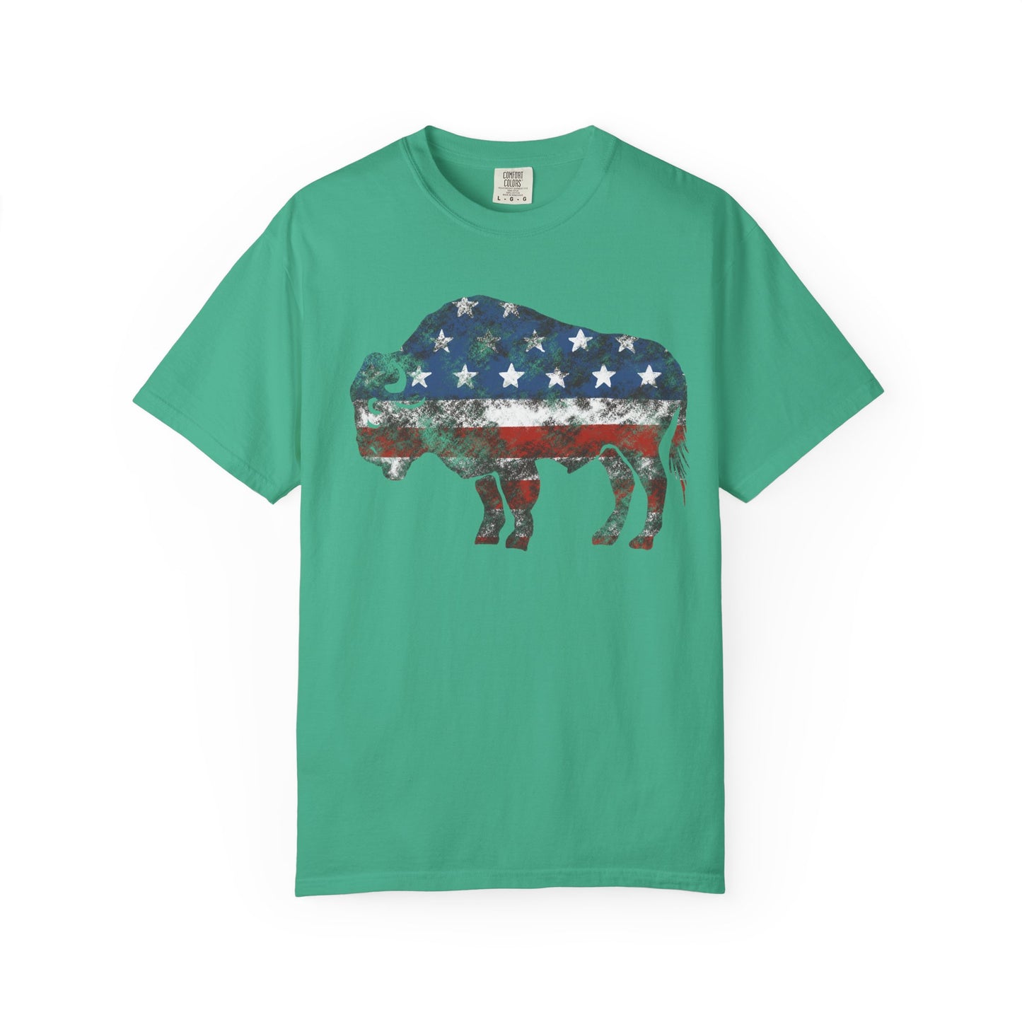 Distressed Graphic American Buffalo T-Shirt, Patriotic Tee, Unisex Graphic Shirt, 4th of July, Red White and Blue, Fourth of July,  Different colors