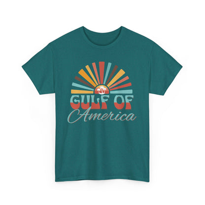 Gulf of America Sunset Tee - Casual Summer Vibe, Beachwear for Vacation, Gift for Travelers, Festival Essential, Retro Graphic Tee, Beach Wea
