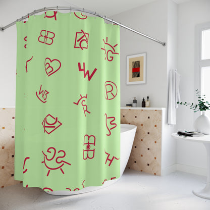 Western Trendy Cattle Brand Shower Curtain
