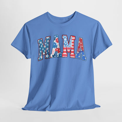 New Patriotic Mama Tee, 4th of July Cotton Shirt,  4th of July, Independence Day Outfit, Casual Summer Wear, Family Reunion