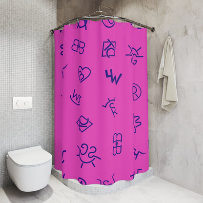 Cattle Brands Hot Pink and Blue Shower Curtain