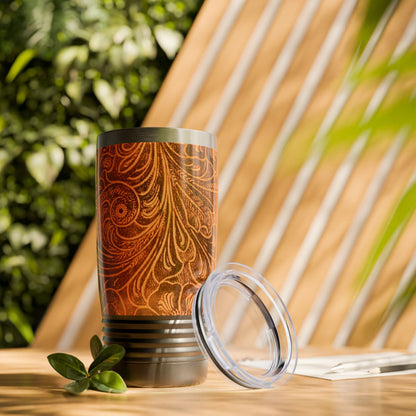 Vintage Leather Look Ringneck Tumbler | Western Style Travel Mug, Leather Gift,  Coffee Mug, Leather Stamped, Tooled Leather Look, Great Fathers Day Gift
