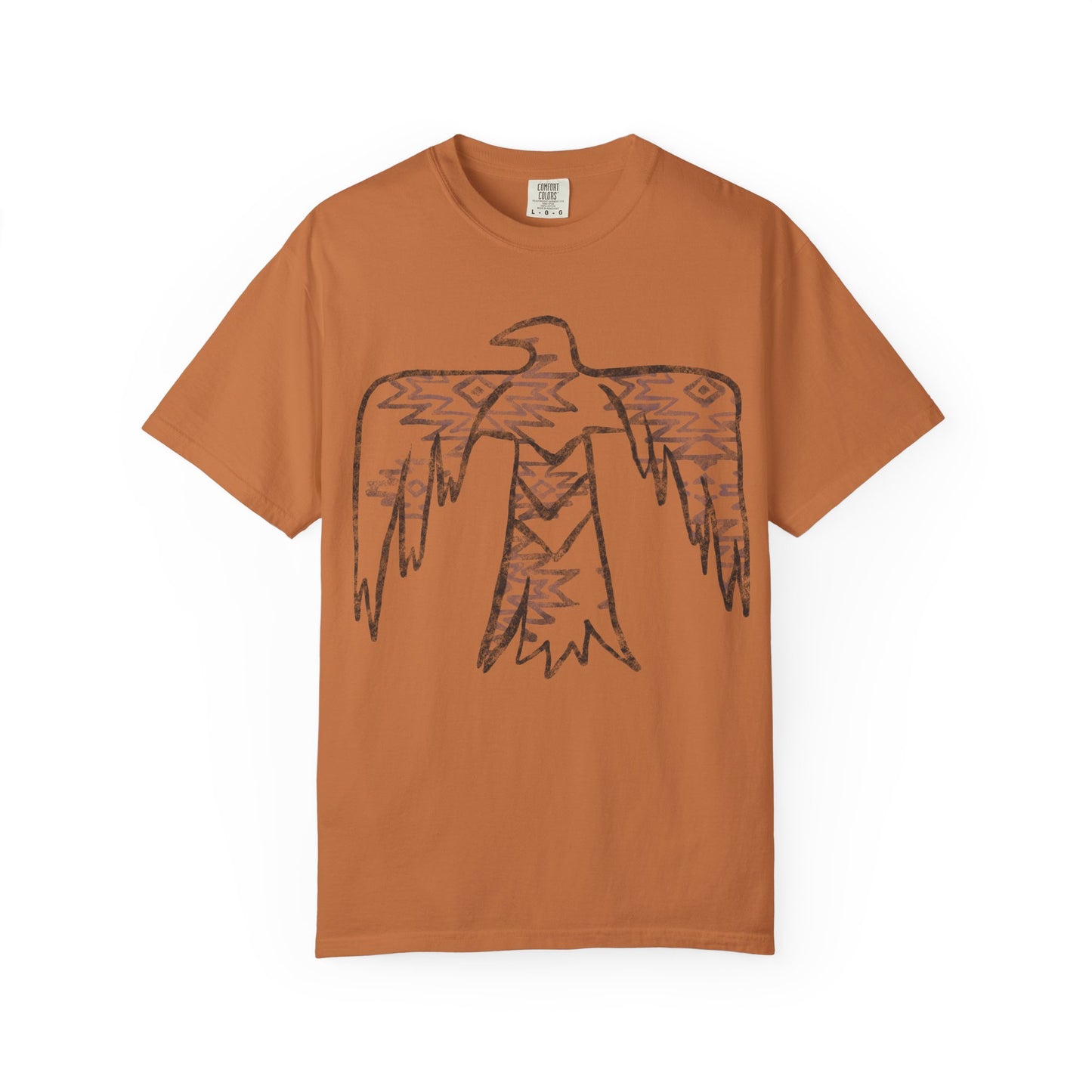 American Indian Thunderbird Grunge Unisex Garment-Dyed T-Shirt with Artistic Design, Casual Wear, Boho Style,  Graphic Tee, Eco-Friendly Fashion, Unique Gift For Her