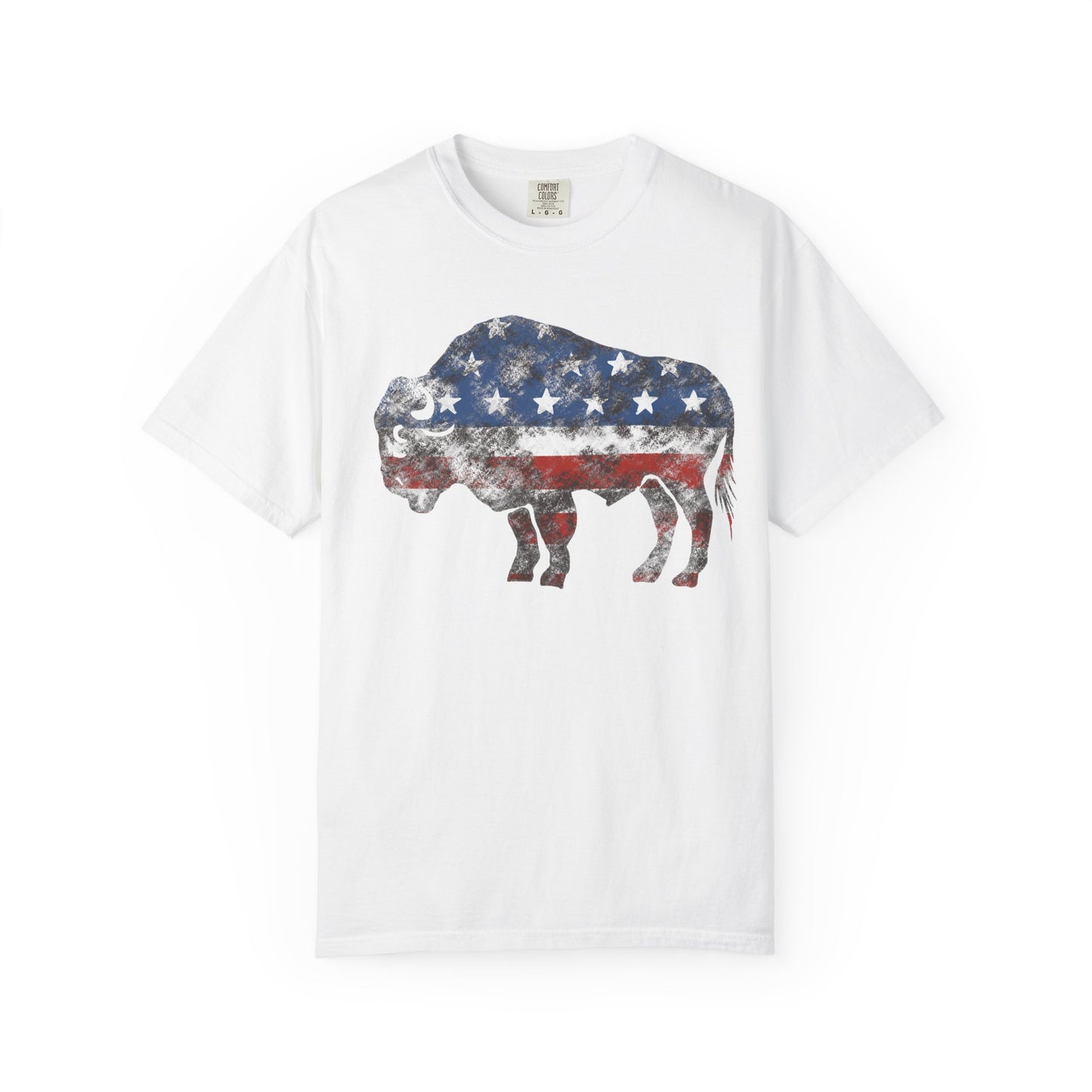 Distressed Graphic American Buffalo T-Shirt, Patriotic Tee, Unisex Graphic Shirt, 4th of July, Red White and Blue, Fourth of July,  Different colors