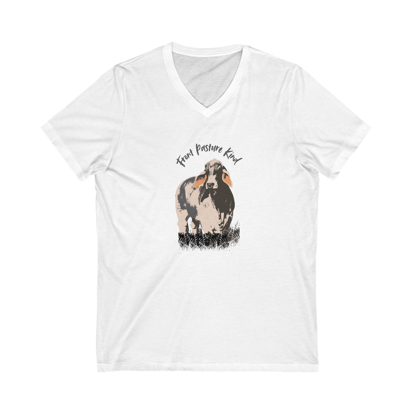 Positive Vibes Cow Tee - Unisex Jersey V-Neck Shirt