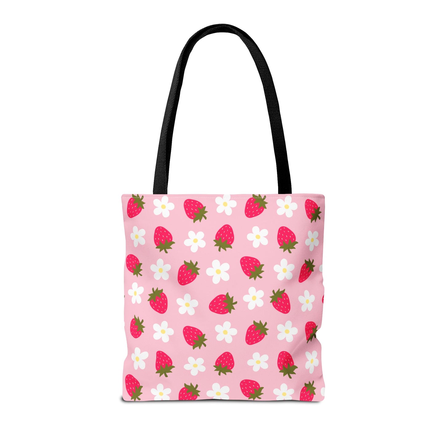 Adorable Strawberry Floral Tote Bag - Perfect for Summer Outings, Farmers' Markets, Festivals, Garage Sales, Grocery, Kids, Lake, River, Pool, Beach Bag