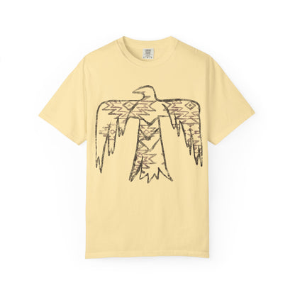 American Indian Thunderbird Grunge Unisex Garment-Dyed T-Shirt with Artistic Design, Casual Wear, Boho Style,  Graphic Tee, Eco-Friendly Fashion, Unique Gift For Her